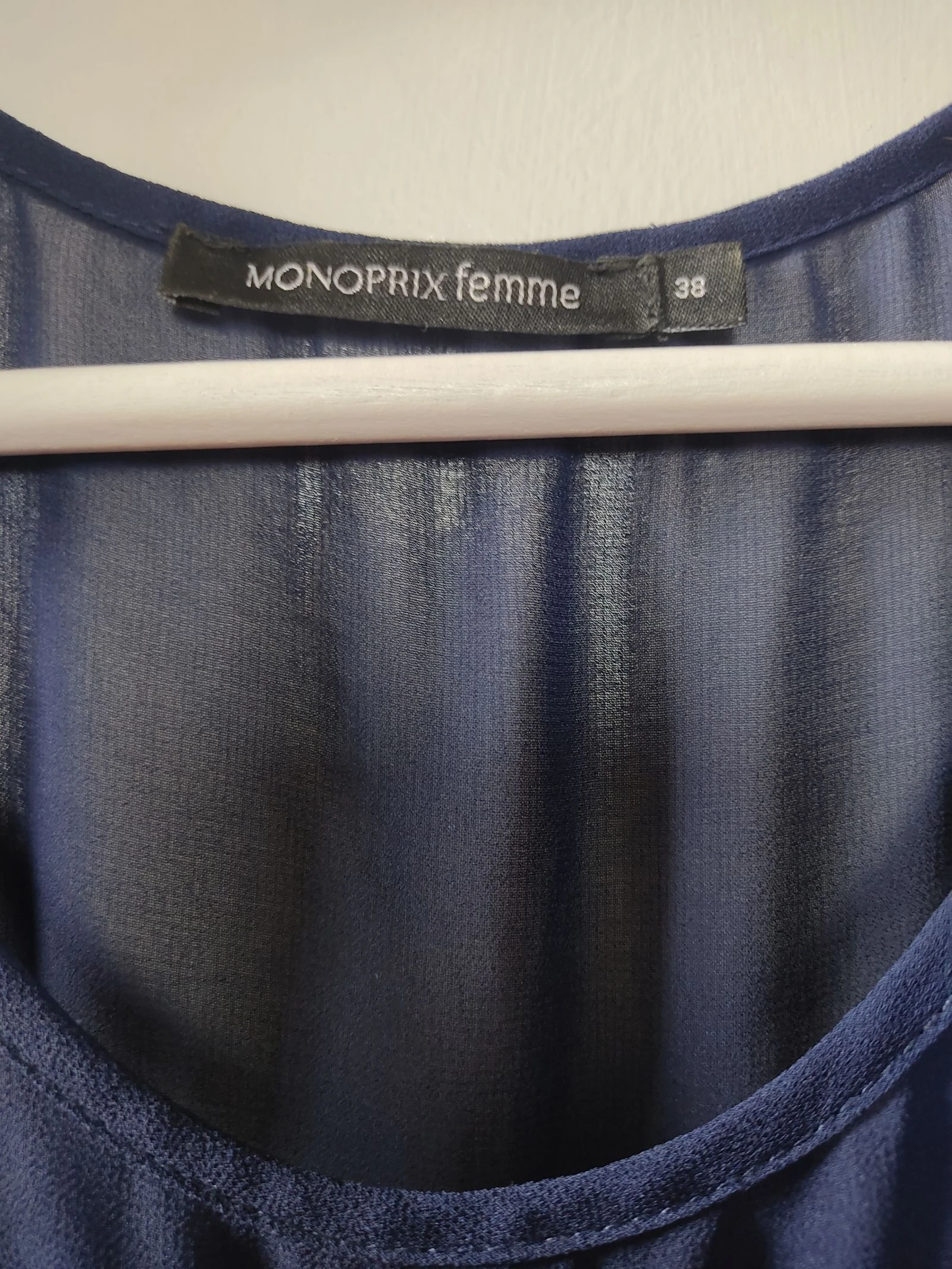 Blouse fluide sans manches bleu marine Monoprix Femme 38 – photo 4